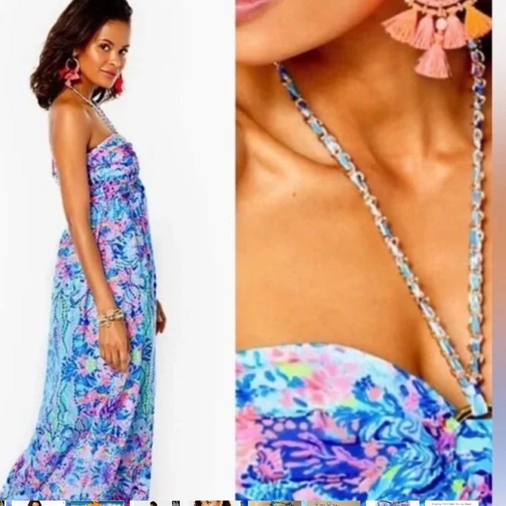 Lilly Pulitzer Hidden Treasure Viv Halter Maxi Dress NWT - Picture 3 of 7